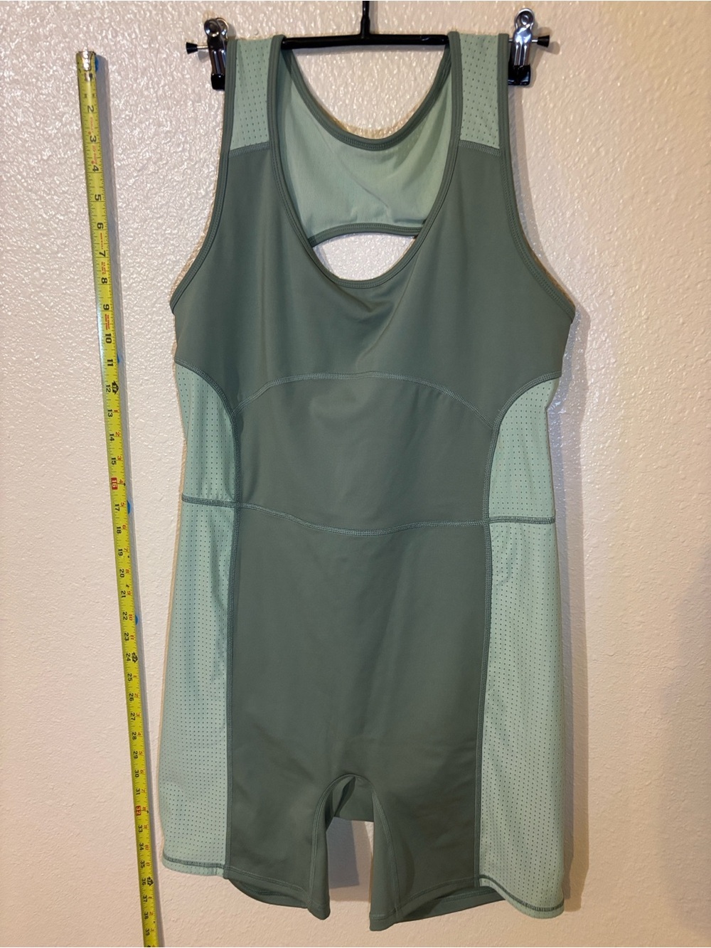 Fabletics Sage Green Open Back Onesie Size XL